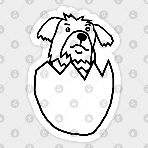 Puppy Hatching from Easter Egg Outline Sticker by ellenhenryart